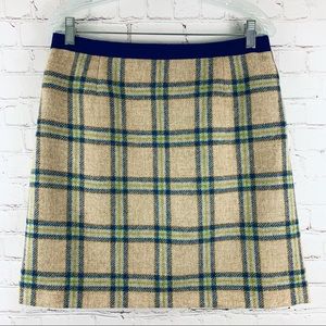 Boden British Tweed by Moon Plaid Wool Mini Skirt